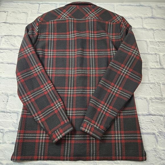 The Kooples Classic Red Plaid Long Sleeve Wool Blend Button Shacket size Small - Picture 9 of 15
